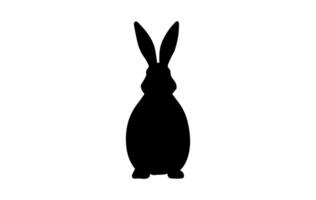 Rabbit silhouette. Easter Bunny. Isolated on white background. A simple black icon of hare. Cute animal. Ideal for logo, emblem, pictogram, print, design element for greeting card, invitation vector