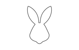 Rabbit head outline. Easter Bunny. Isolated on white background. A simple black icon of hare. Cute animal. Ideal for logo, emblem, pictogram, print, design element for greeting card, invitation vector