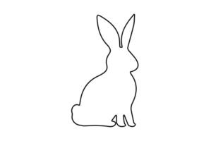 Rabbit outline. Easter Bunny. Isolated on white background. A simple black icon of hare. Cute animal. Ideal for logo, emblem, pictogram, print, design element for greeting card, invitation vector