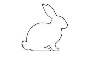 Rabbit outline. Easter Bunny. Isolated on white background. A simple black icon of hare. Cute animal. Ideal for logo, emblem, pictogram, print, design element for greeting card, invitation vector