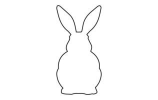 Rabbit outline. Easter Bunny. Isolated on white background. A simple black icon of hare. Cute animal. Ideal for logo, emblem, pictogram, print, design element for greeting card, invitation vector