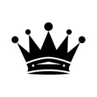 Crown Icon. A simple, black silhouette of a royal crown. Vector illustration isolated on white background. Ideal for logos, emblems, insignia. Can be used in branding, web design.