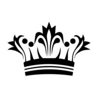 Crown Icon. A simple, black silhouette of a royal crown. Vector illustration isolated on white background. Ideal for logos, emblems, insignia. Can be used in branding, web design.