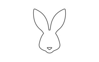 Rabbit head outline. Easter Bunny. Isolated on white background. A simple black icon of hare. Cute animal. Ideal for logo, emblem, pictogram, print, design element for greeting card, invitation vector