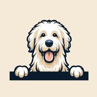 AI generated Komondor dog peeking Face illustration Free vector