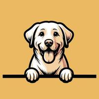 AI generated Labrador Retriever dog peeking illustration Pro vector