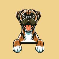 ai generado Boxer perro echar un vistazo ilustración Pro vector