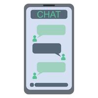 Empty chat box on mobile phone vector