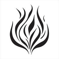 aislado negro incendios siluetas, fuego llamas iconos monocromo quemar calor elementos vector