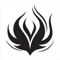 Isolated black fires silhouettes, fire flames icons. Monochrome burn heat elements vector