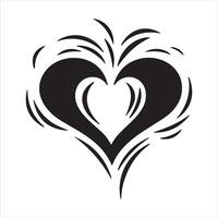 Heart tattoo design flames and fire, heart and love symbols, gothic tattoos and print templates vector