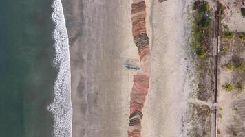 Tarkarli beach aerial drone photography. Beach top view photo