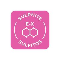 Simple Isolated Vector Logo Badge Ingredient Warning Label. Colorful Allergens icons. Food Intolerance Sulphite. Written in Spanish and English