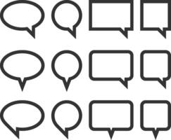 Set talk bubbles speech vector. Blank empty bubble icon design elements. Chat on line symbol template. Collection dialogue balloon stickers silhouette. vector