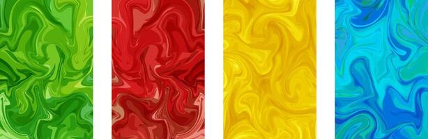 Set of abstract fluid color background. Liquid dynamic wallpaper in flat style. vector