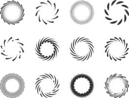 Swirl spiral vector design elements. Swirling round shapes icons.