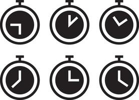 Timer vector. Stopwatch icons set. Clock silhouette isolated. vector