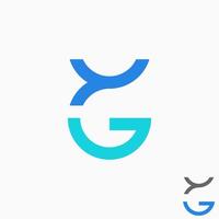 Logo design graphic concept creative premium vector stock initial letter GY or YG font cutting circle connected. Related monogram typography branding