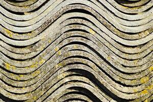 Corrugated slate lies in a pile, side view background texture of slate. photo