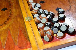 Backgammon. Backgammon handmade. photo