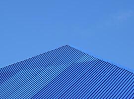 Blue roof metal sheets photo