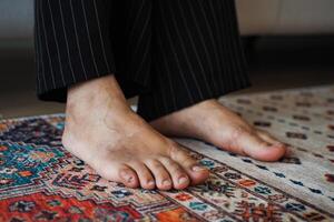 close up of women feet with swelling photo