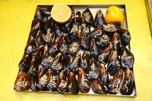 Fresh Black Shell Recipe With Lemon Turkish Food photo
