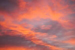 burning sky at sunset. Red sky abstract background. photo