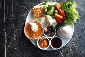 Turkish Breakfast Served on Table photo