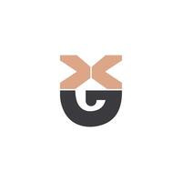 Alphabet Initials logo GX, XG, X and G vector