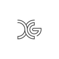 alfabeto letras iniciales monograma logo gx, xg, X y sol vector