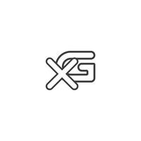 Alphabet Initials logo GX, XG, X and G vector