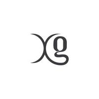 Alphabet Initials logo GX, XG, X and G vector