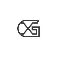 Alphabet Initials logo GX, XG, X and G vector