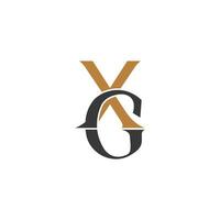 Alphabet Initials logo GX, XG, X and G vector