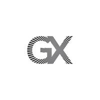 Alphabet Initials logo GX, XG, X and G vector