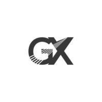 Alphabet Initials logo GX, XG, X and G vector