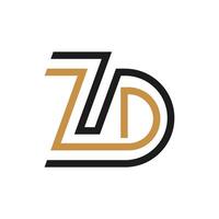 Creative abstract letter zd logo design. Linked letter dz logo design. vector