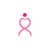 vector imagen de icono rosado cinta. cáncer conciencia diseño