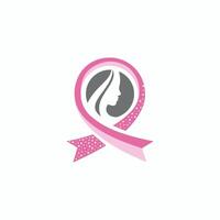 vector imagen de icono rosado cinta. cáncer conciencia diseño