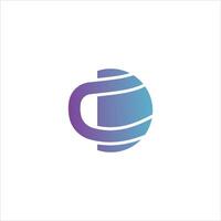 initial logo cd, dc, d inside c rounded letter negative space logo vector