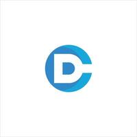 initial logo cd, dc, d inside c rounded letter negative space logo vector
