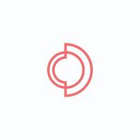 initial logo cd, dc, d inside c rounded letter negative space logo vector