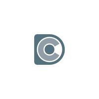 initial logo cd, dc, d inside c rounded letter negative space logo vector