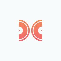 initial logo cd, dc, d inside c rounded letter negative space logo vector