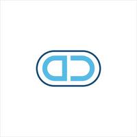 initial logo cd, dc, d inside c rounded letter negative space logo vector