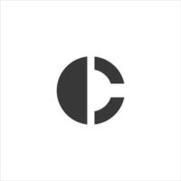 initial logo cd, dc, d inside c rounded letter negative space logo vector