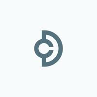 initial logo cd, dc, d inside c rounded letter negative space logo vector