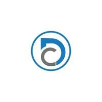 initial logo cd, dc, d inside c rounded letter negative space logo vector