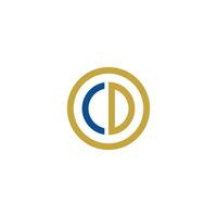 initial logo cd, dc, d inside c rounded letter negative space logo vector